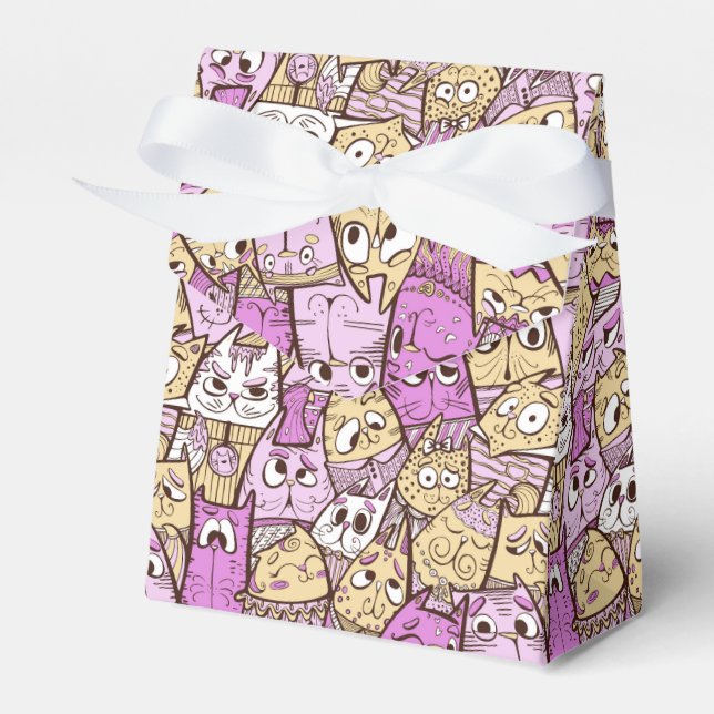 Caja Para Regalos Graciosos Gatos Jugadores (Front Side)