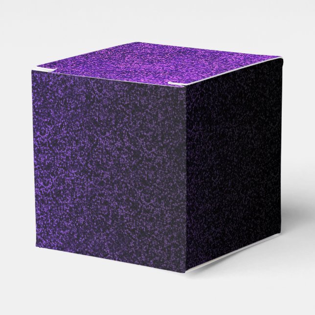 Caja Para Regalos Gradiente de Purpurina morado y negro (Costado Anverso)