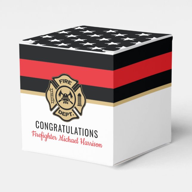 Caja Para Regalos Graduación de Bandera Roja de la Academia de Bombe (Costado Anverso)