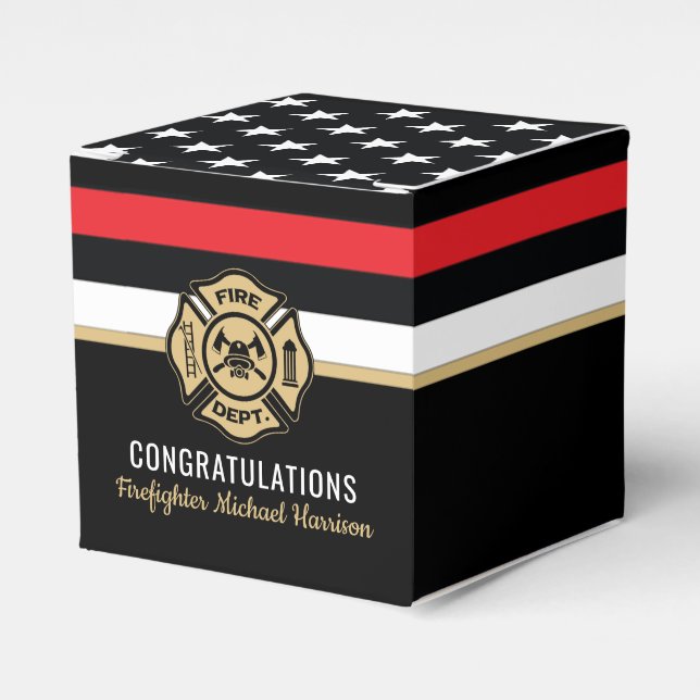 Caja Para Regalos Graduación de Bandera Roja de la Academia de Bombe (Costado Anverso)