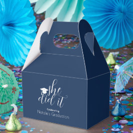 Caja Para Regalos Graduación de Fonts Blue Elegant Modern