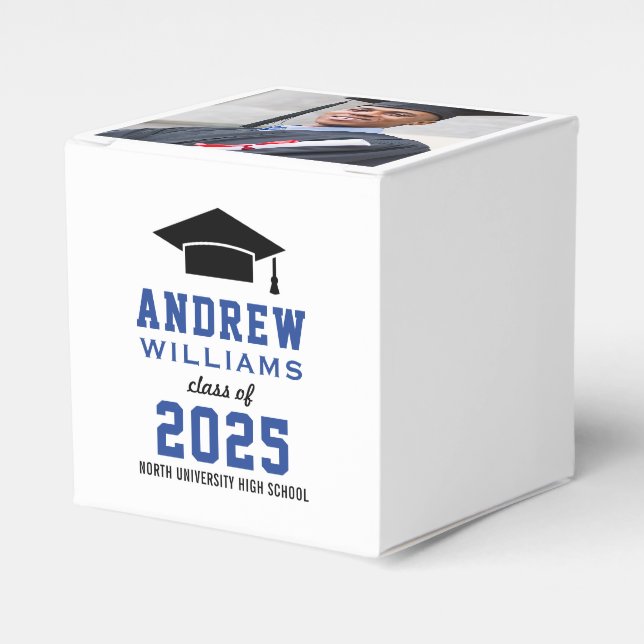 Caja Para Regalos Graduación de fotografía de Personalizado negro az (Costado Anverso)