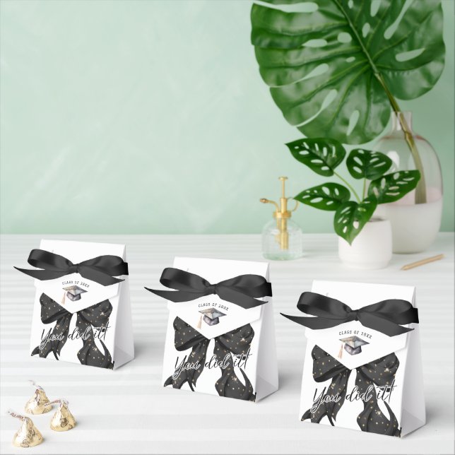 Caja Para Regalos Graduación de glamour Black Gold Bow (Múltiple)