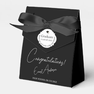Caja Para Regalos Graduación de Graduación de Black White Felicitaci