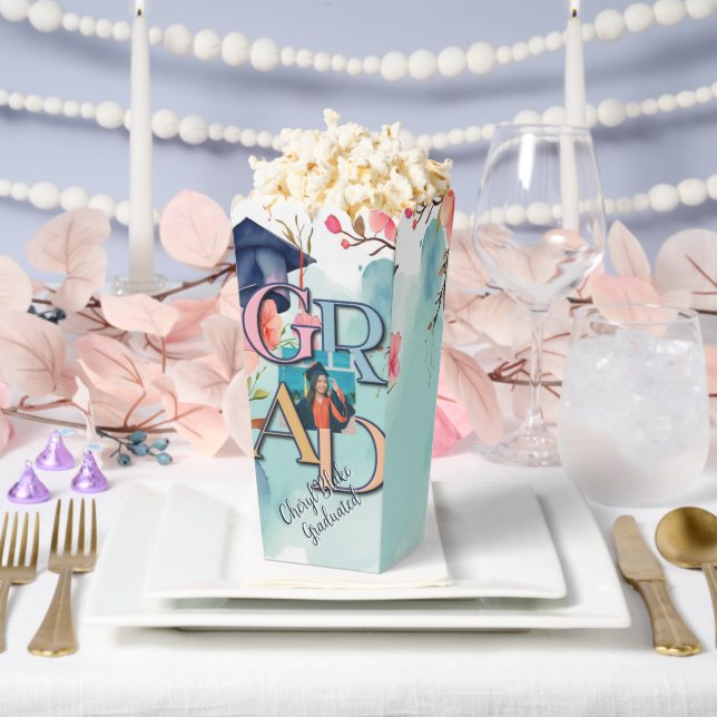 Caja Para Regalos Graduación de imágenes en color agua (Boda)