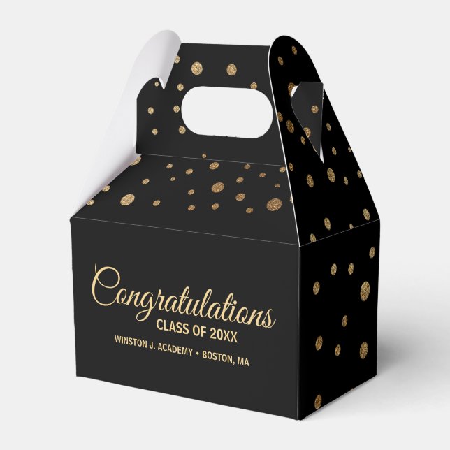 Caja Para Regalos Graduación de la clase Black gold Felicitation (Front Side)