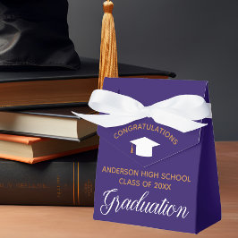 Caja Para Regalos Graduación de oro morado Elegante Personalizado 20