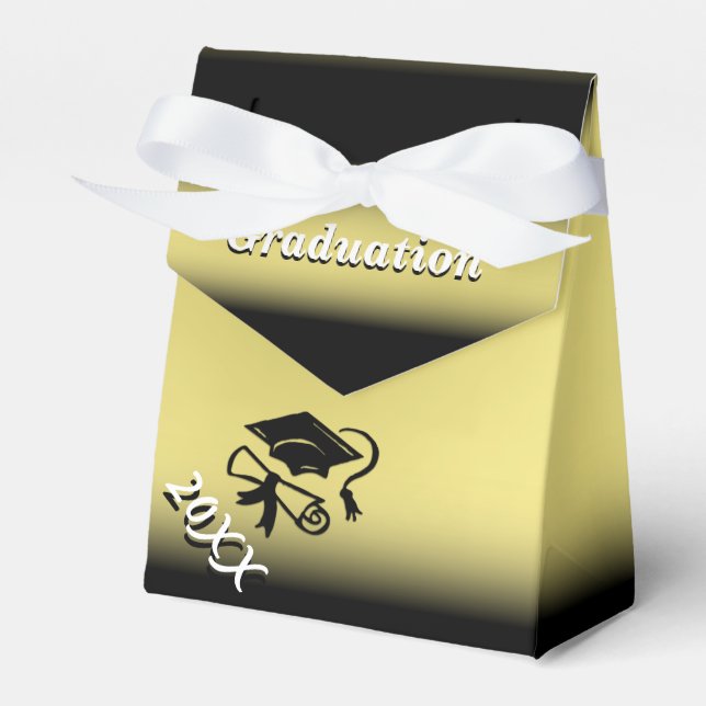 Caja Para Regalos Graduación en negro y oro (Front Side)