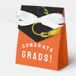 Caja Para Regalos Graduación Felicitaciones Naranja Favor Box