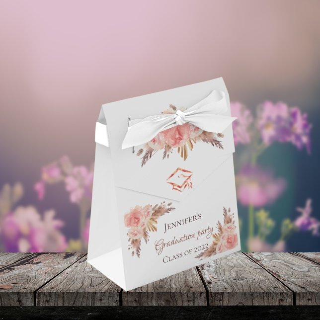 Caja Para Regalos Graduación pampas rosa floral rosa de pampas (Subido por el creador)