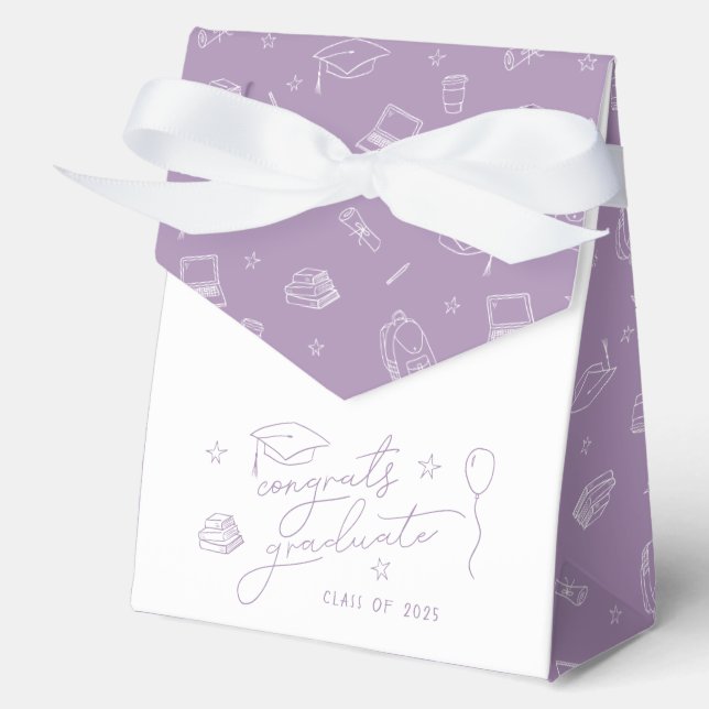Caja Para Regalos Graduación personalizada de Lavender Retro (Anverso)