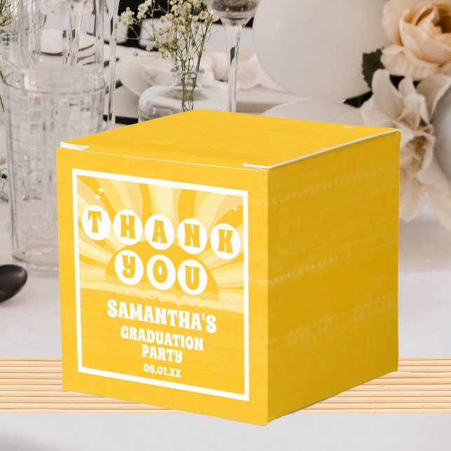 Caja Para Regalos Graduación Retro Sunshine Party Gracias (Subido por el creador)