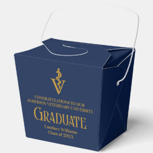 Caja Para Regalos Graduado de la Escuela Veterinaria Azul Marino For