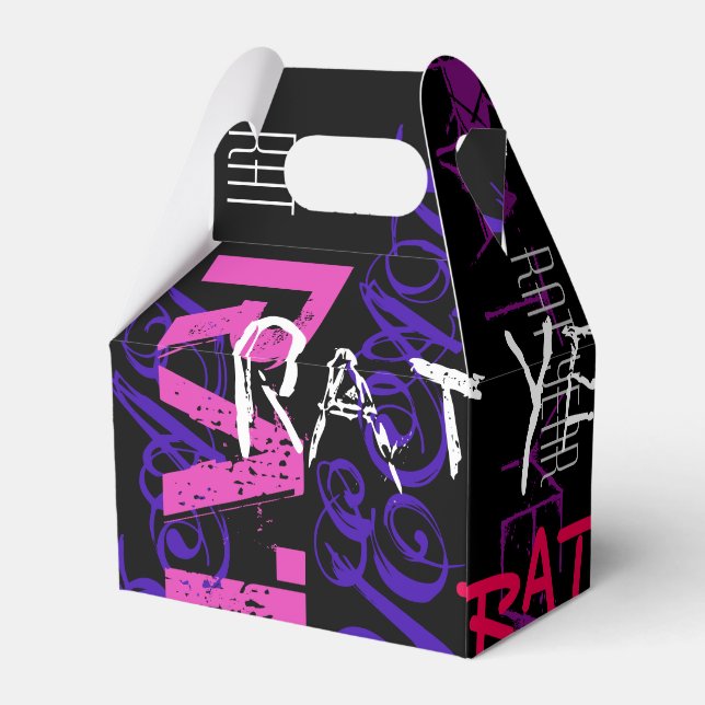 Caja Para Regalos Graffiti estilo Repeating Rat Year 2020 Gable FB (Reverso)