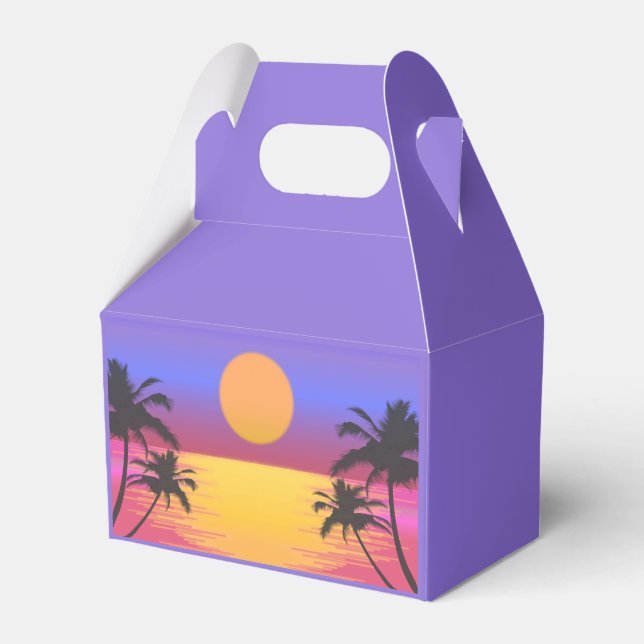 Caja Para Regalos Gráfico de atardecer tropical (Front Side)