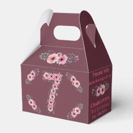 Caja Para Regalos Gran 7.º cumpleaños Flores rosadas Chica Foliage V