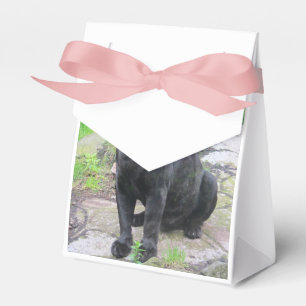 Caja Para Regalos Gran gato negro jaguar sentado en el rock