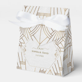 Caja Para Regalos Gran Gatsby de oro blanco real Boda