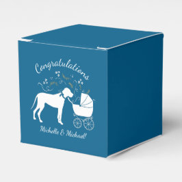 Caja Para Regalos Gran Perro Danés Baby Shower Puppy Blue Boy