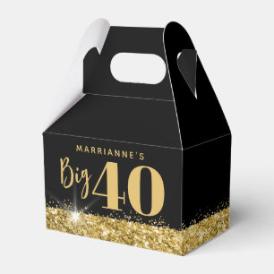 Caja Para Regalos Gran Personalizado Edad Oro Negro Personalizado
