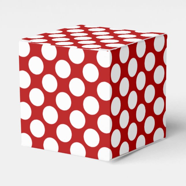 Caja Para Regalos Gran punto retro - blanco y rojo (Costado Anverso)