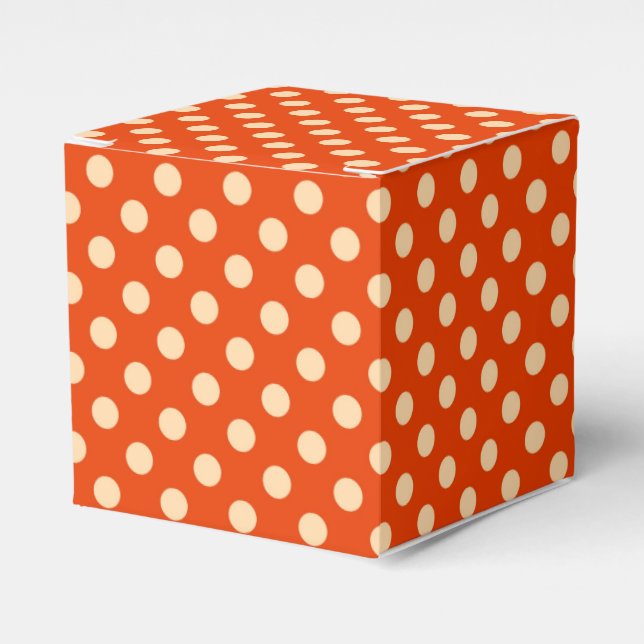Caja Para Regalos Gran punto retro - mandarina y naranja pálido (Costado Anverso)