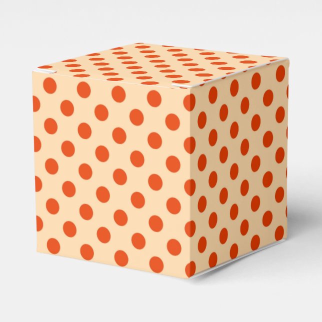 Caja Para Regalos Gran punto retro - naranja pálido y mandarina (Costado Anverso)