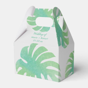 Caja Para Regalos Grandes Hojas de Monstera Verde Botánico Boda