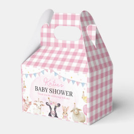Caja Para Regalos Granja Animales Rosa Fiesta de Bebé