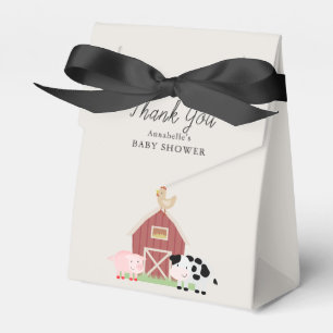 Caja Para Regalos Granja de animales Barnyard Beige Baby Shower Favo
