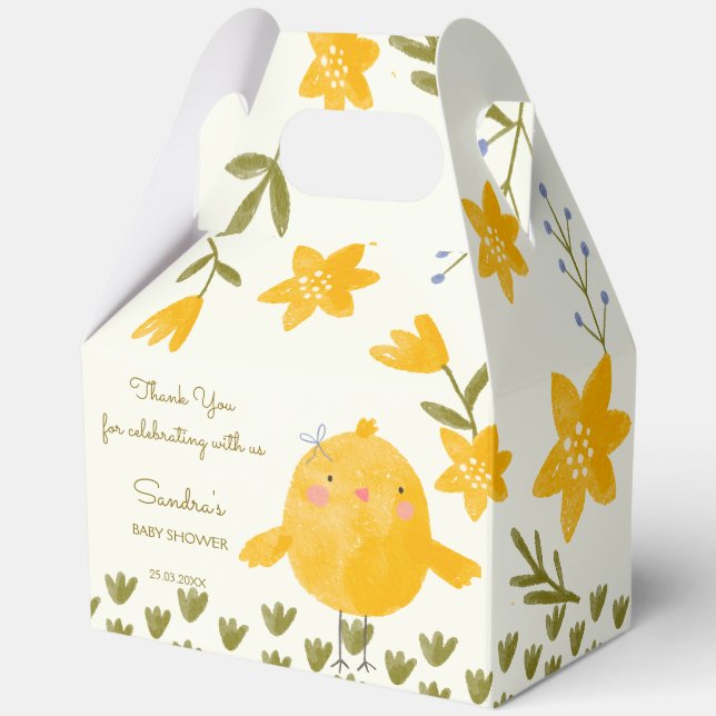 Caja Para Regalos Granja de pollo primavera ducha de bebé favorece a (Anverso)
