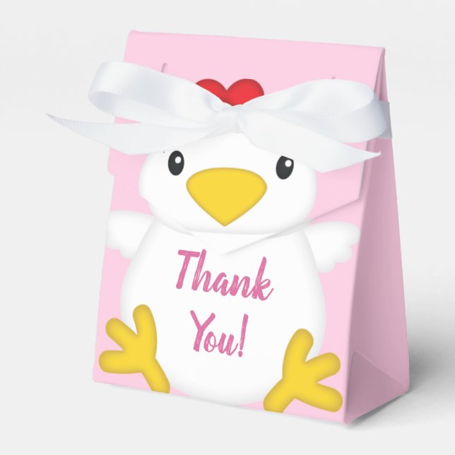 Caja Para Regalos Granja rosa Baby Shower de pollo (Front Side)
