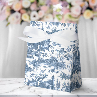 Caja Para Regalos Granja Rústica Vintage Toile-Blue & White
