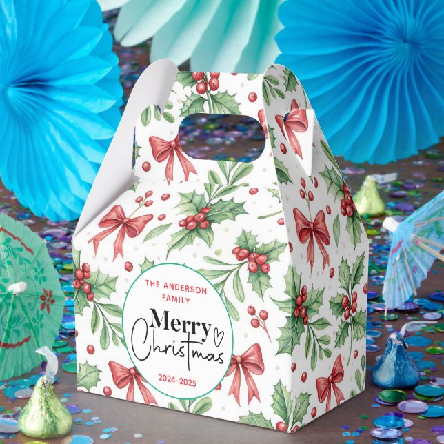 Caja Para Regalos : Grasa verde acuarela - Fiesta de Navidades festi (Fiesta)