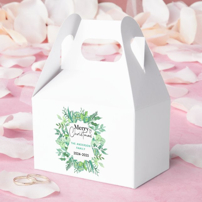 Caja Para Regalos : Grasa verde acuarela - Fiesta de Navidades festi (Boda)