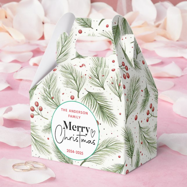 Caja Para Regalos : Grasa verde acuarela - Fiesta de Navidades festi (Boda)