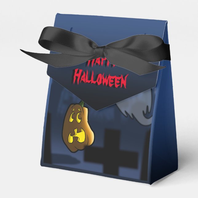 Caja Para Regalos Graveyard Scare Halloween FavBox (Front Side)