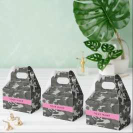Caja Para Regalos Gray Camouflage Pattern, Your name, Personalize