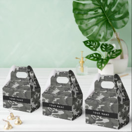 Caja Para Regalos Gray Camouflage Pattern, Your name, Personalize