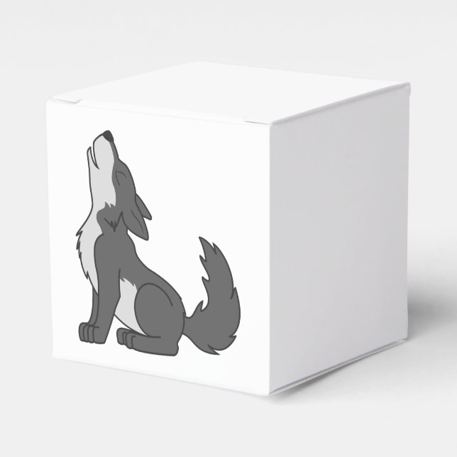 Caja Para Regalos Gray Wolf Pup Howling (Costado Anverso)