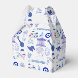 Caja Para Regalos Grecia Azul y Blanco