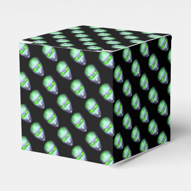 Caja Para Regalos Green Alien Head (Costado Anverso)