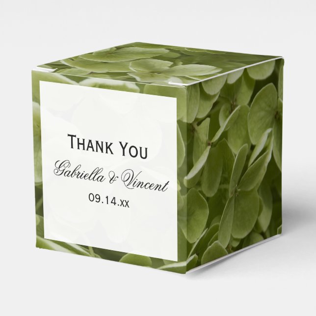 Caja Para Regalos Green Annabelle Hydrangea Boda Floral (Costado Anverso)