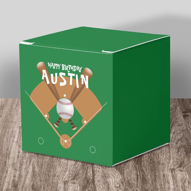 Caja Para Regalos Green Baseball Field Happy Birday (Subido por el creador)