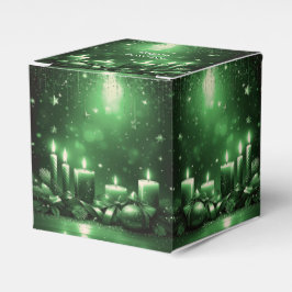 Caja Para Regalos Green Candles Christmas Holiday Favor Box