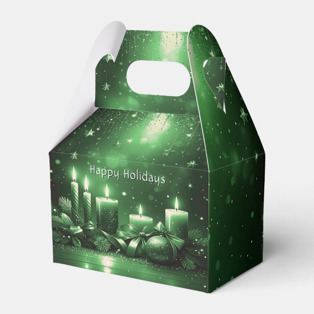 Caja Para Regalos Green Candles Christmas Holiday Gift Box (Reverso)