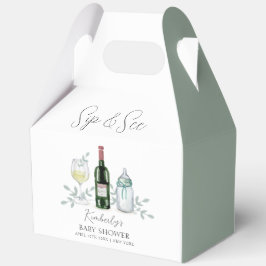 Caja Para Regalos Green Champagne Sip & See Baby Shower