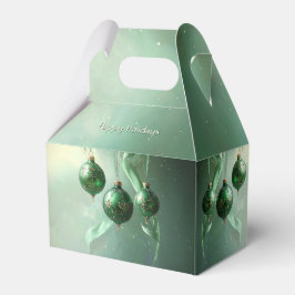 Caja Para Regalos Green Christmas Ball Holiday Favor Box