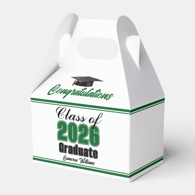 Caja Para Regalos Green Class of 2026 Custom Graduation Party (Front Side)