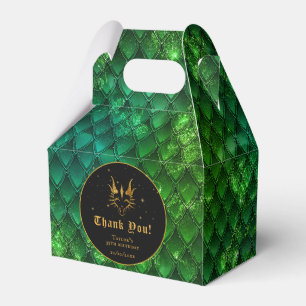 Caja Para Regalos Green Dragon Scales Gold Birday Gracias